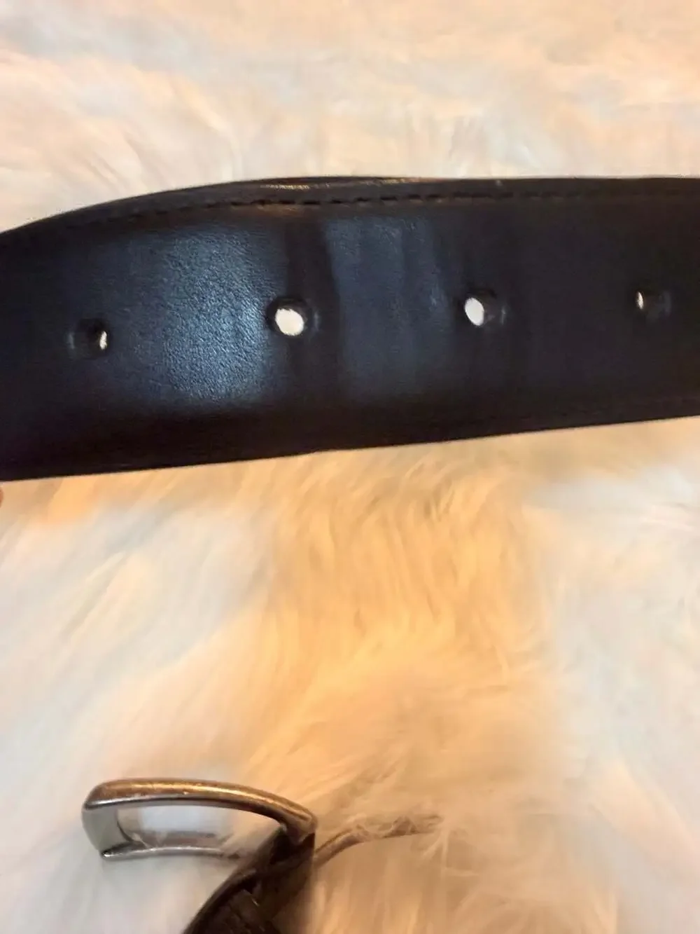 Columbia Men's Black Leather Casual Belt